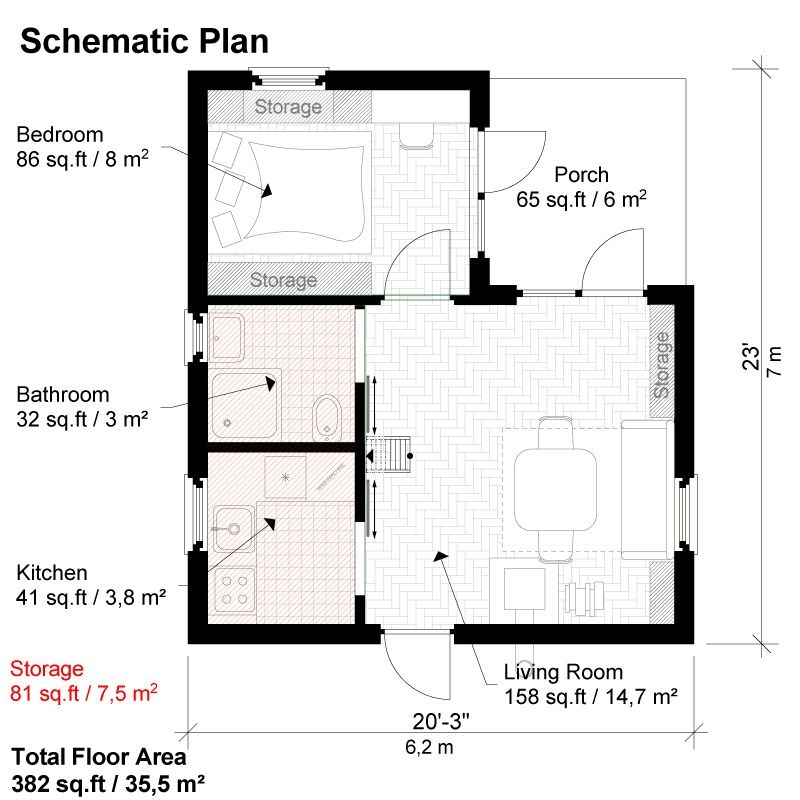 1 Bedroom House Floor Plans With Pictures Floorplans click