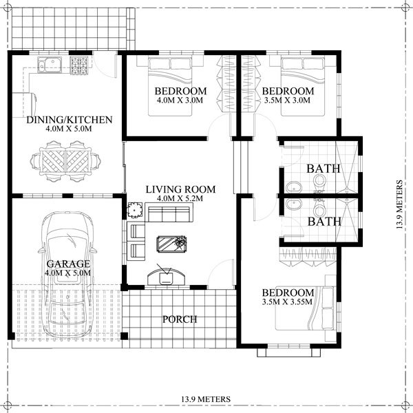 100 Sqm House Floor Plan Floorplans click