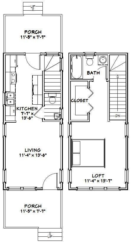 12x28 Tiny House 589 Sq Ft PDF House Plans Garage Plans Shed