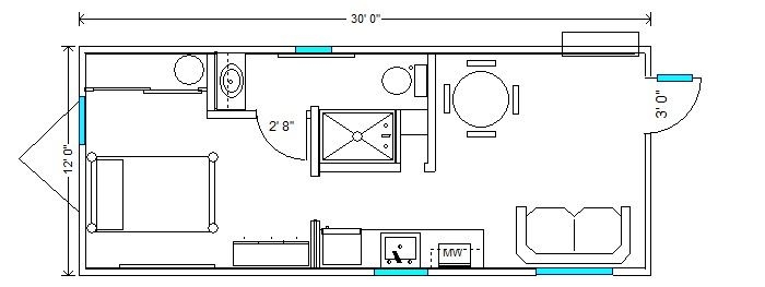 12x30 Hardship Cottage Tiny House Floor Plans Floor Plans Loft