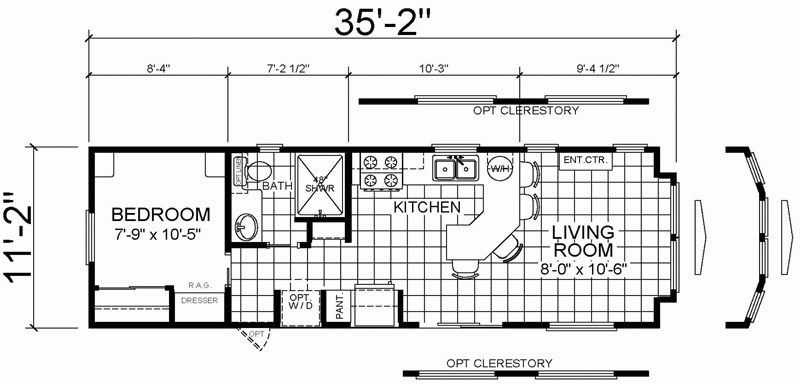 12x36 Tiny House Floor Plan We Both Wanted A Big Kitchen The