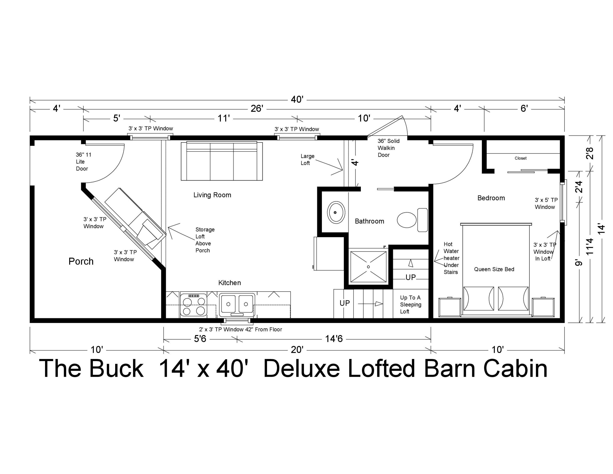 14 X 40 Deluxe Lofted Barn Cabin 560 Sq Ft Includes All Appliances 