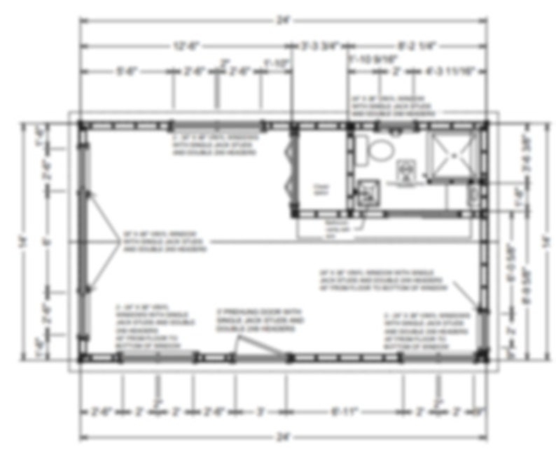 14x24 Tiny Home A frame PDF Floor Plan Download 14x24 Tiny Home A frame