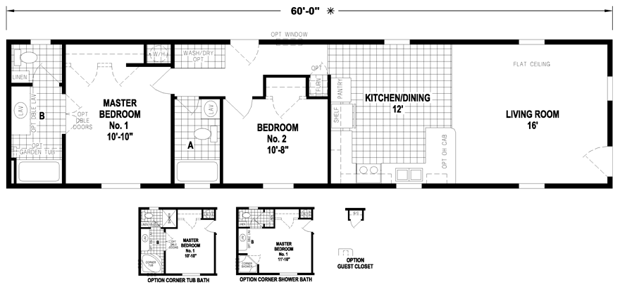 16 60 Mobile Home Floor Plans Homeplan one