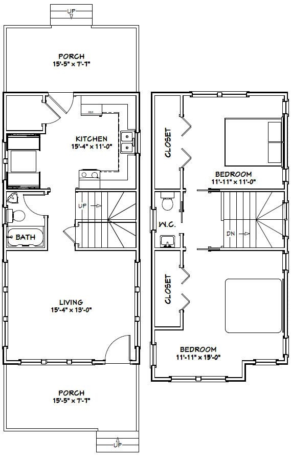 16x32 House 16X32H14 964 Sq Ft Excellent Floor Plans Floor