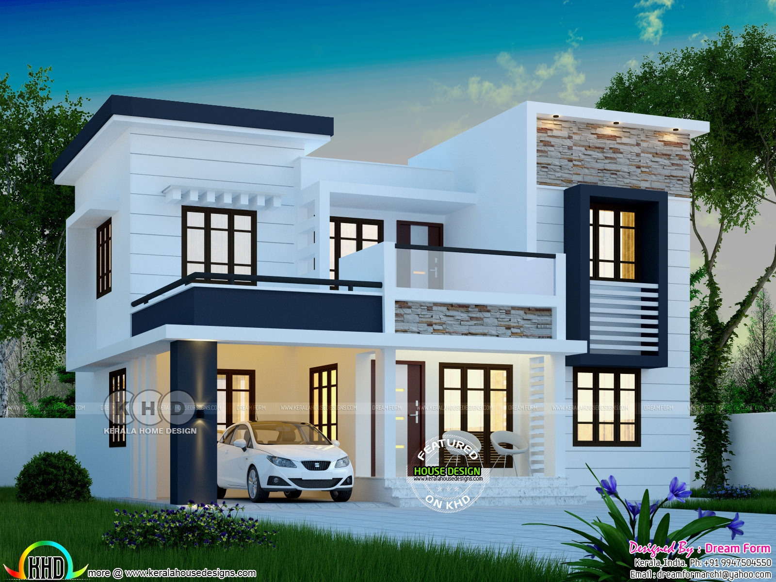 1748 Square Feet Modern 4 Bedroom House Plan Kerala Home Design And 