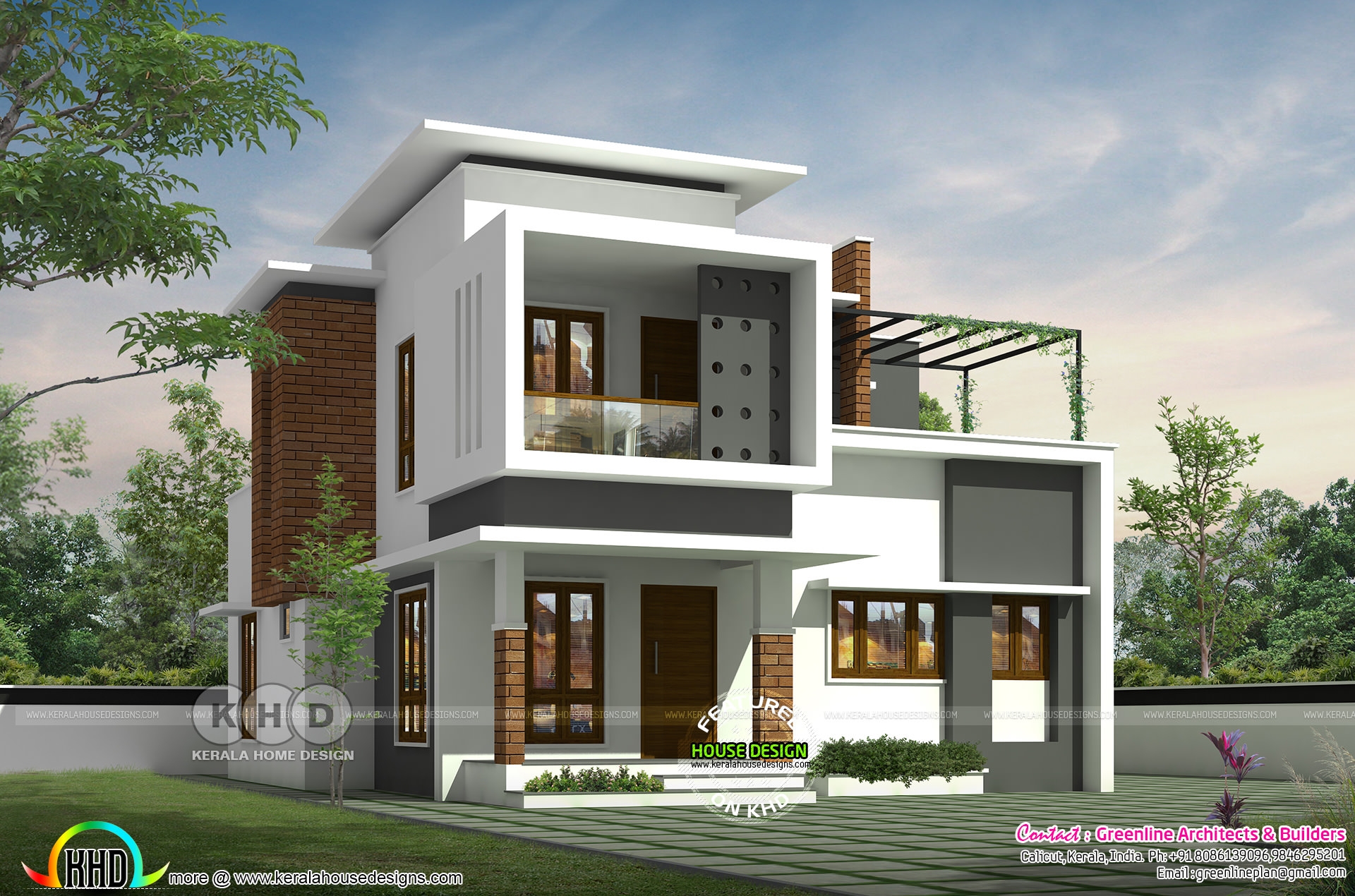 1800 Sq ft 3 Bedroom Modern House Plan Kerala Home Design And Floor