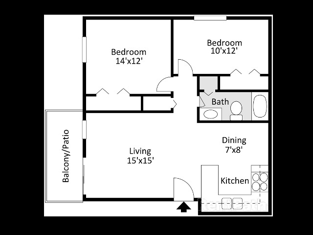 2 Bedroom 1 Bathroom 2 Bed Apartment Briarwood