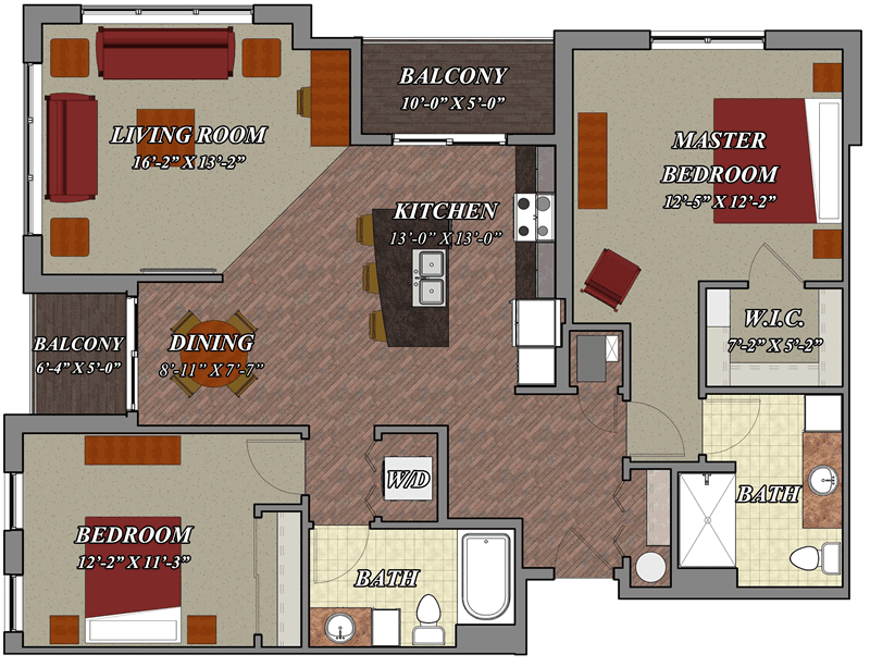 2 Bedroom 2 Bath Floor Plans Scandinavian House Design