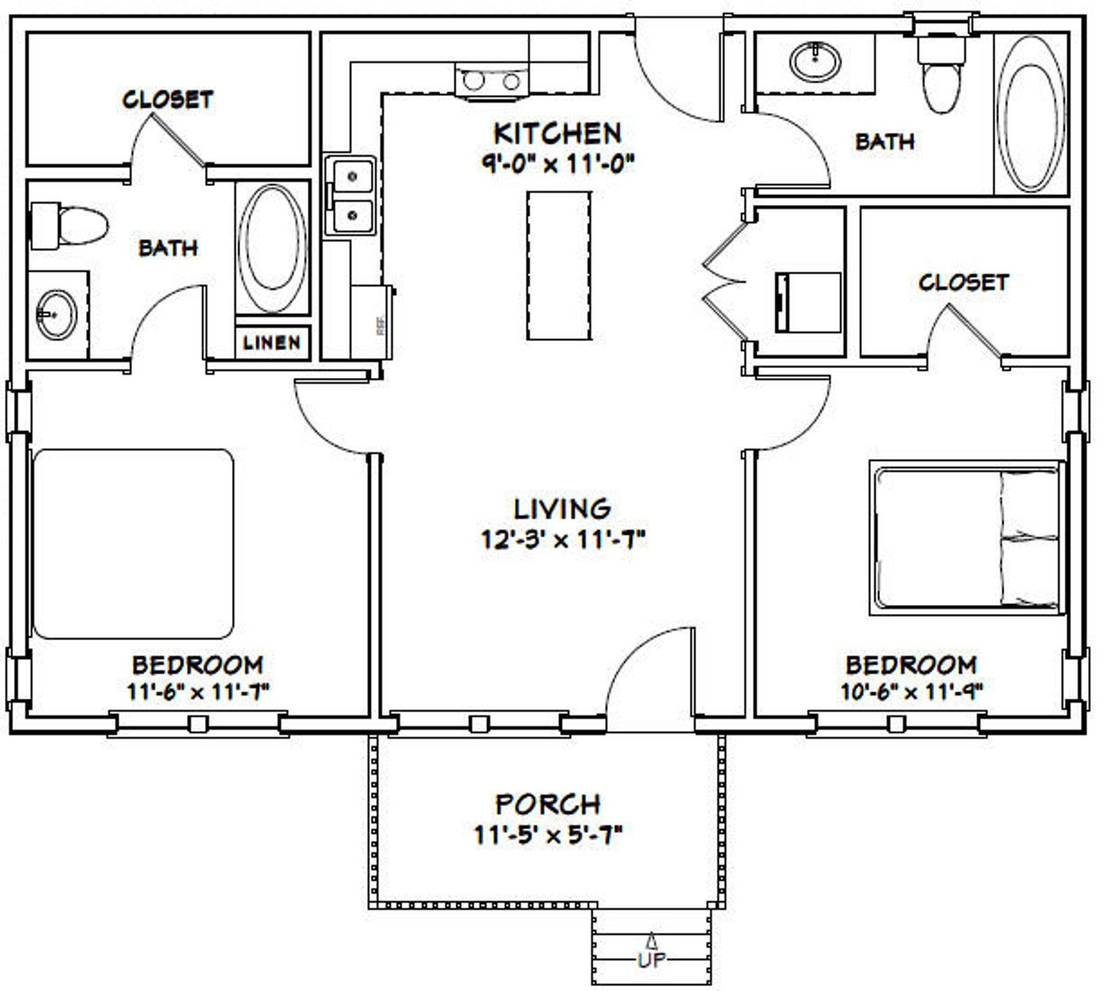 2 Bedroom 2 Bathroom House Plans Design Ideas For Your Home House Plans