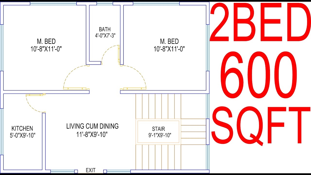 2 Bedroom 600 Sq Ft Apartment Floor Plan Viewfloor co