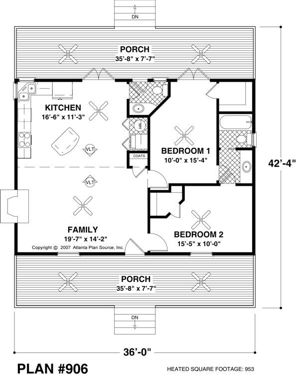 2 Br 2 Ba House Plans Architectural Country Style House Plans