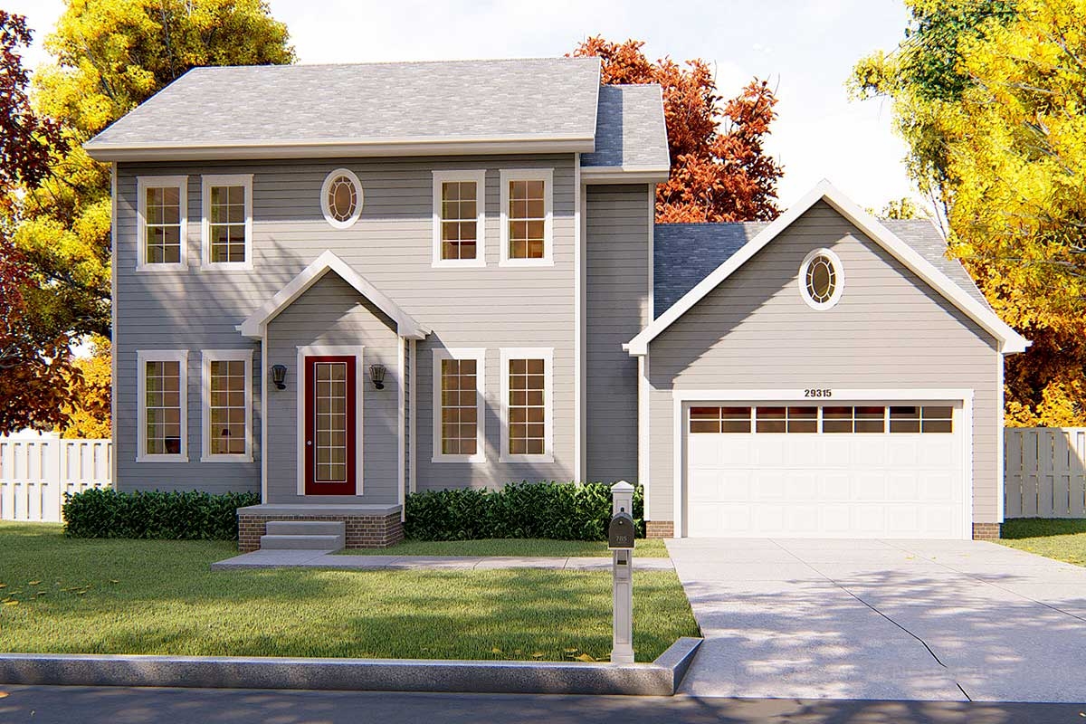 2 Story Colonial Home Plan 62511DJ Architectural Designs House Plans