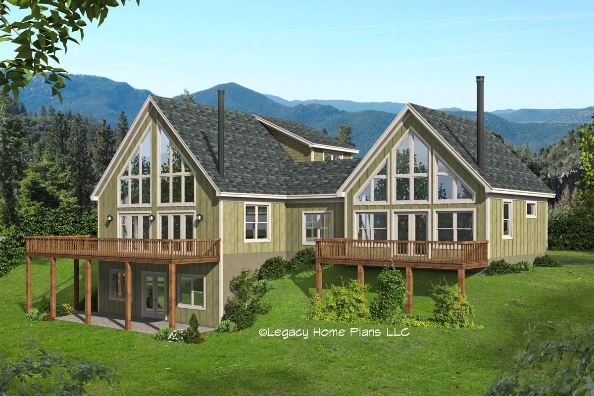 2 Story Lake House Plan Under 2500 Square Feet With Two Master Suites 