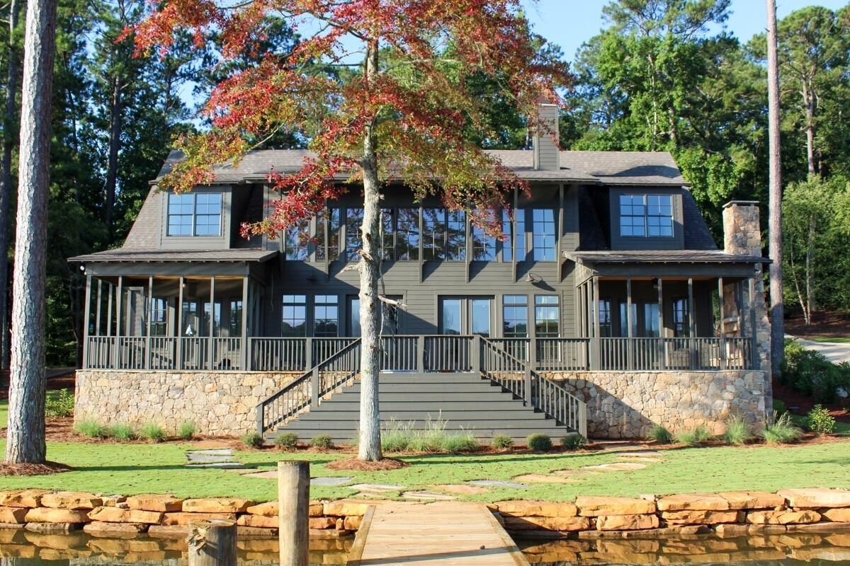 2 Story Lake House Plan With 5 Bedrooms And 2 Story Central Core 