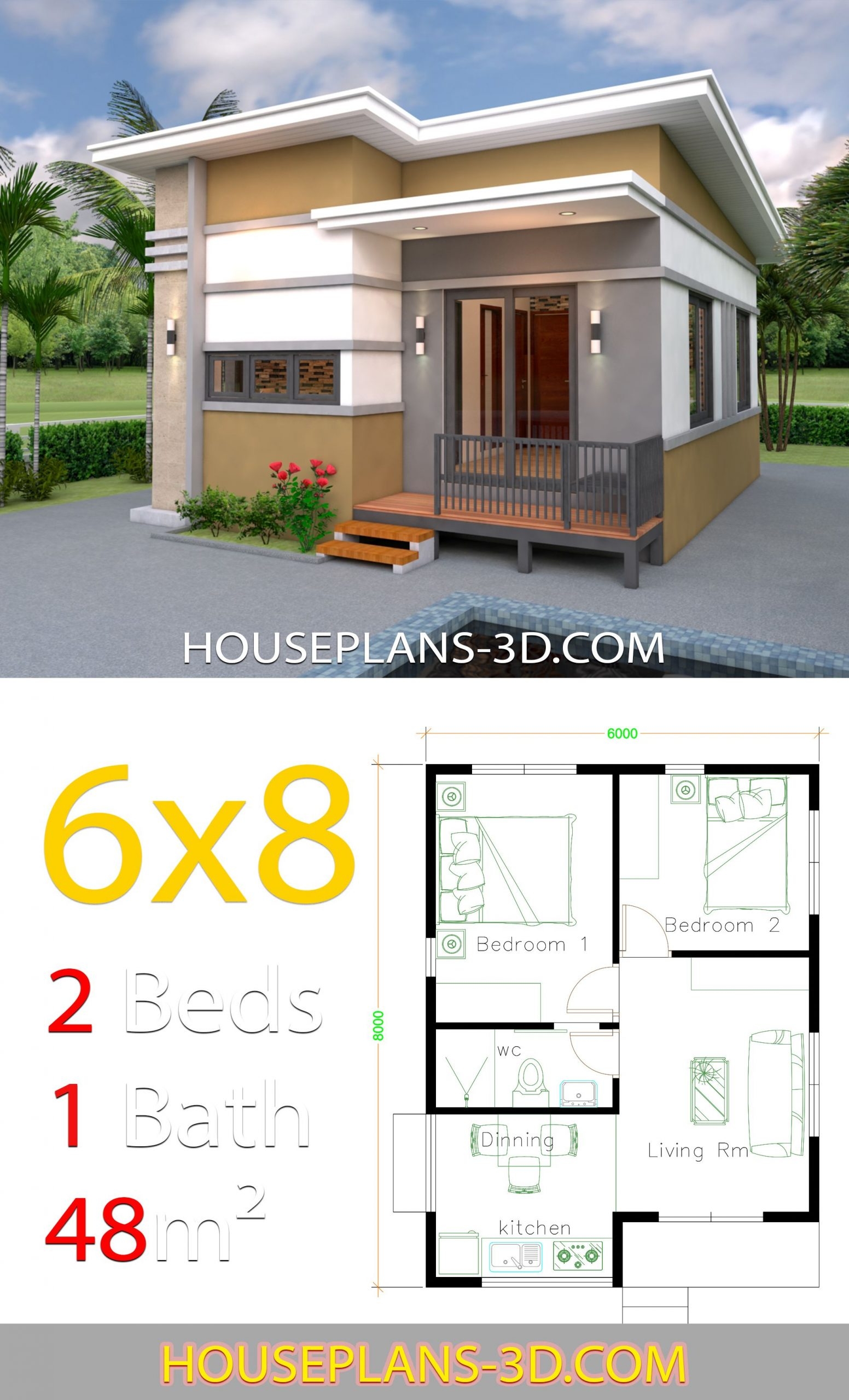 20 Small 2 Bedroom House Plans MAGZHOUSE