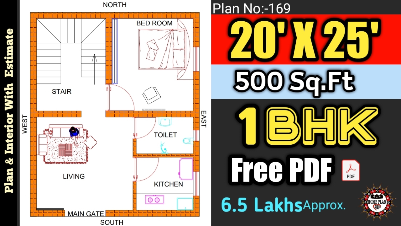 20 X 25 HOUSE PLAN 20 X 25 HOUSE DESIGN 500 SQFT HOUSE PLAN 