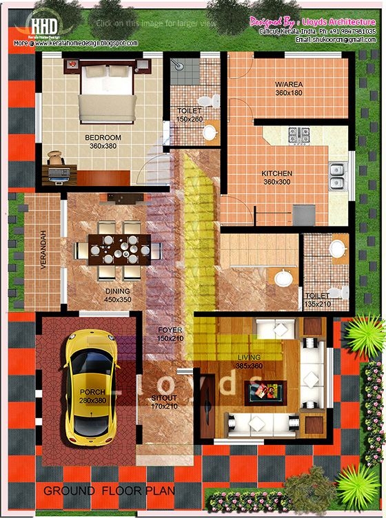2000 Sq feet Villa Floor Plan And Elevation House Design Plans