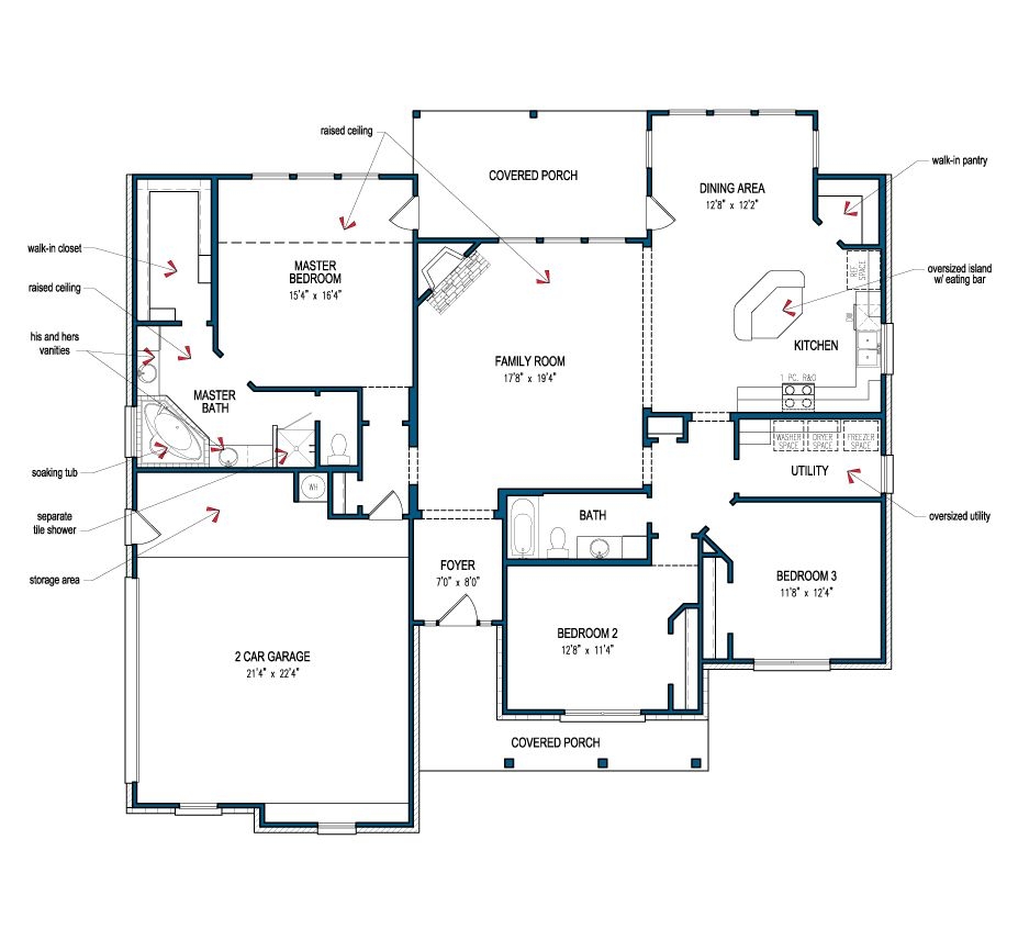 2023 House Plan Cottage Plan 2 023 Square Feet 3 Bedrooms 2 5
