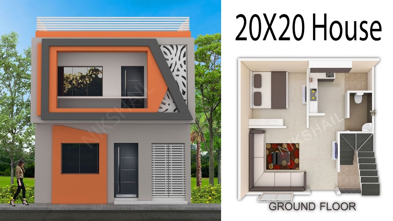 20X20 House Design 400 Sqft House With 3d Elevation By Nikshail YouTube