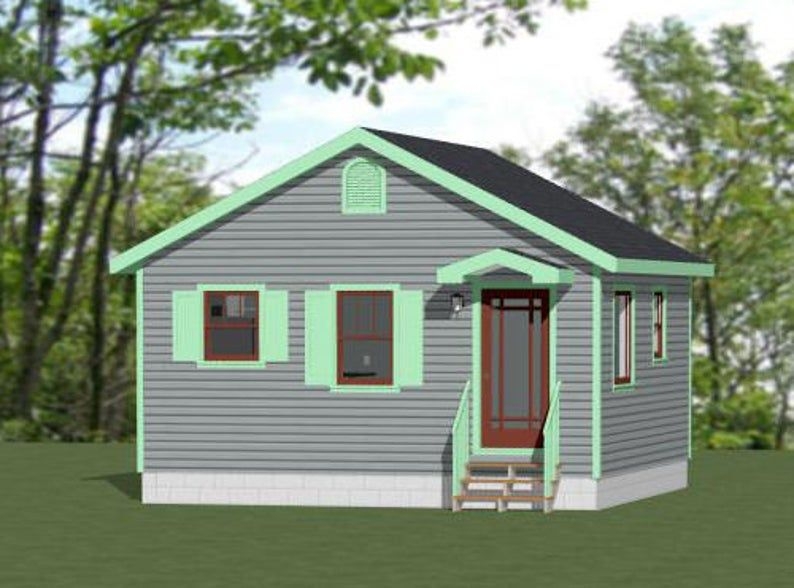 20x20 Tiny House 1 bedroom 1 bath 400 Sq Ft PDF Floor Plan Instant