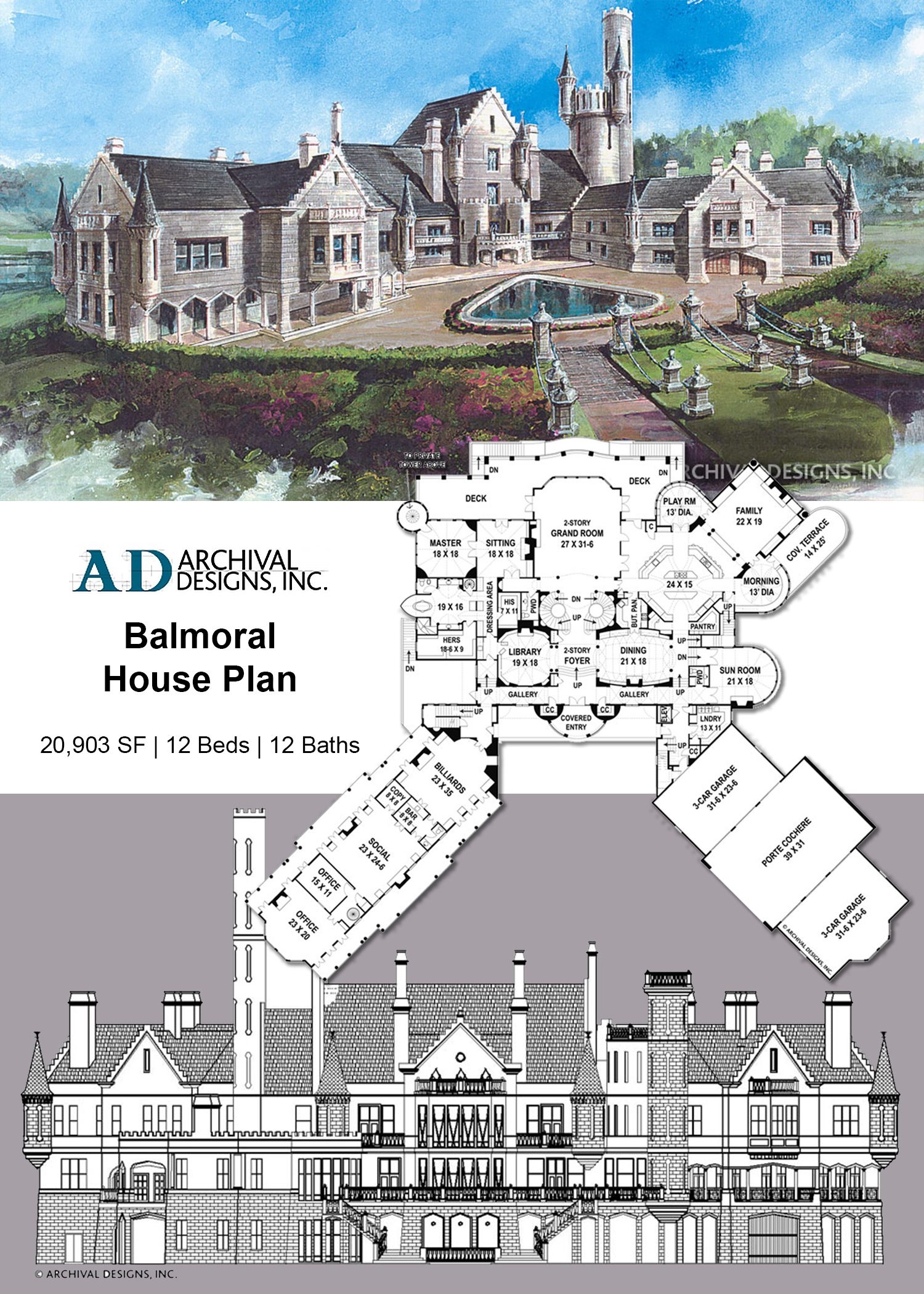 23 Stunning Castle Blueprints House Plans 13D