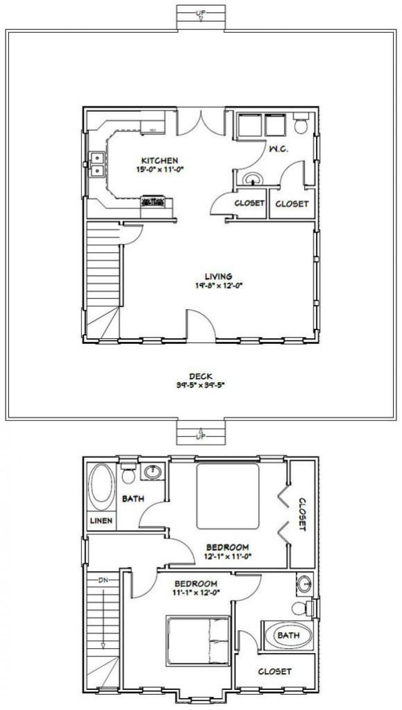 24X24 Two Story House Plans Printable Templates Free
