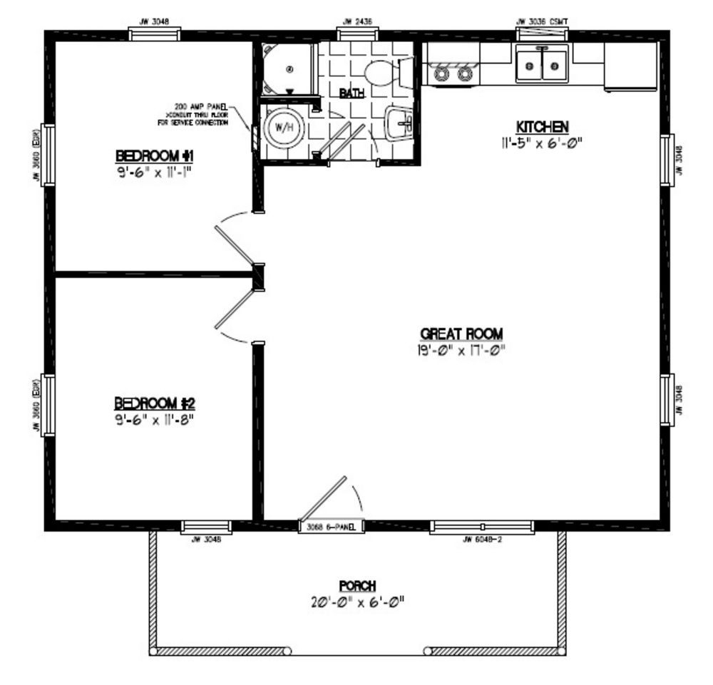 24x30 Pioneer Certified Floor Plan 24PR1201 Cabin Floor Plans Floor