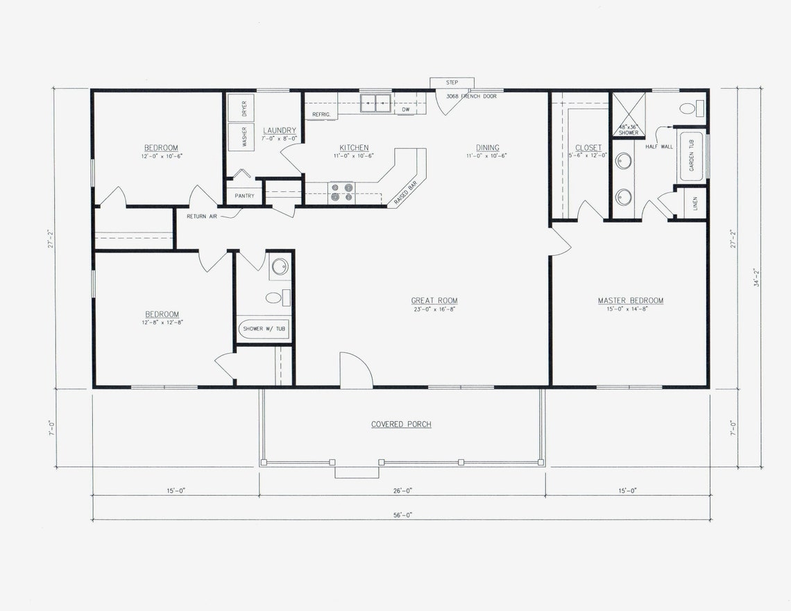 3 Bedroom 2 Bath House Plan Floor Plan Great Layout 1500 Sq Ft The 