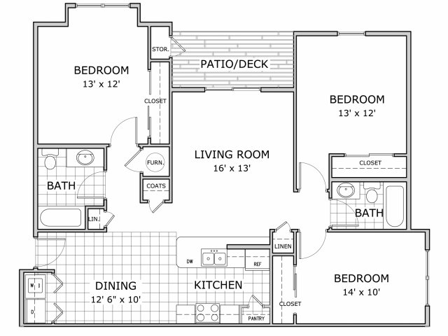 3 Bedroom Apartment Floor Plan With Dimensions Online Information