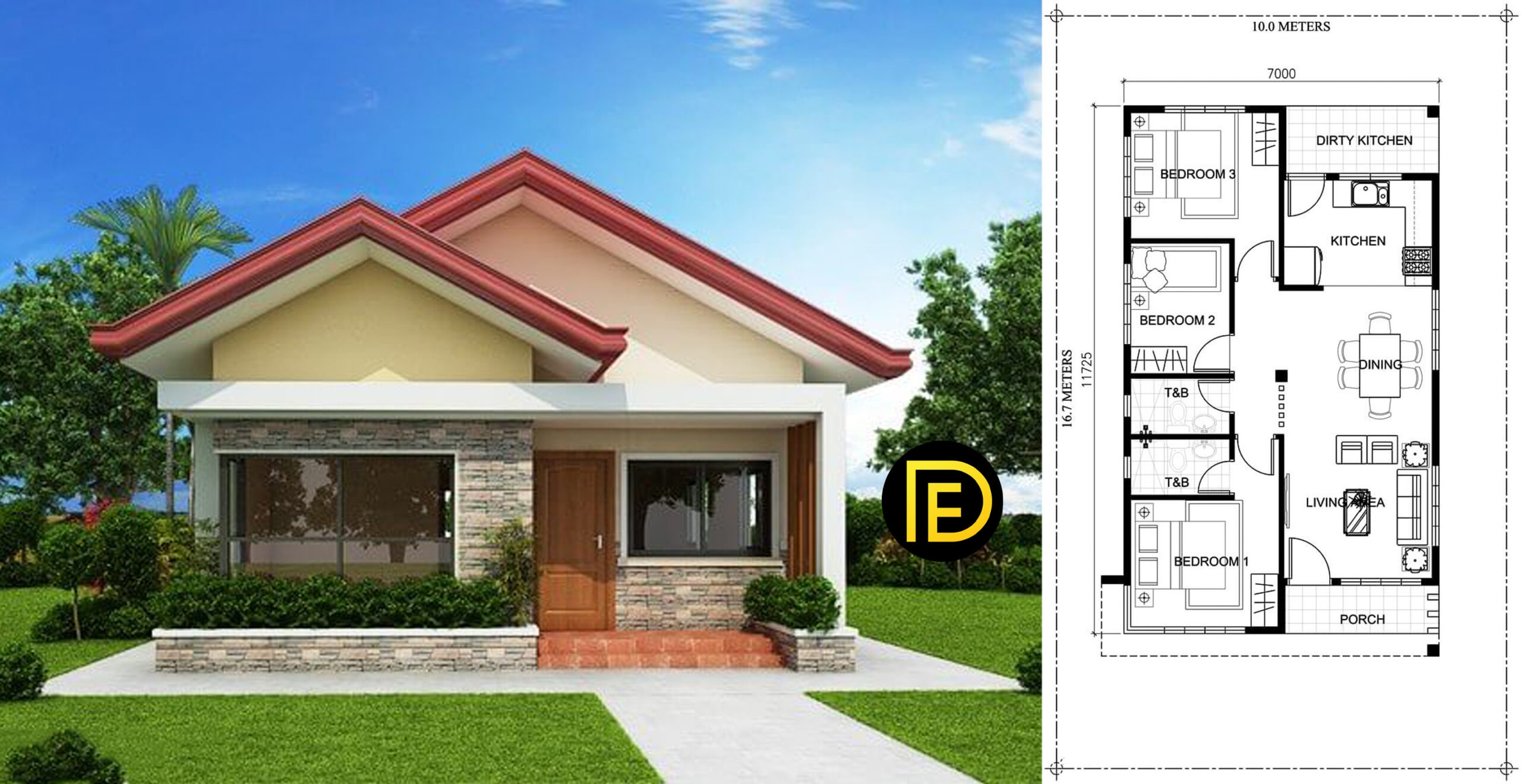 3 Bedroom House Plan Single Storey House Design NBKomputer