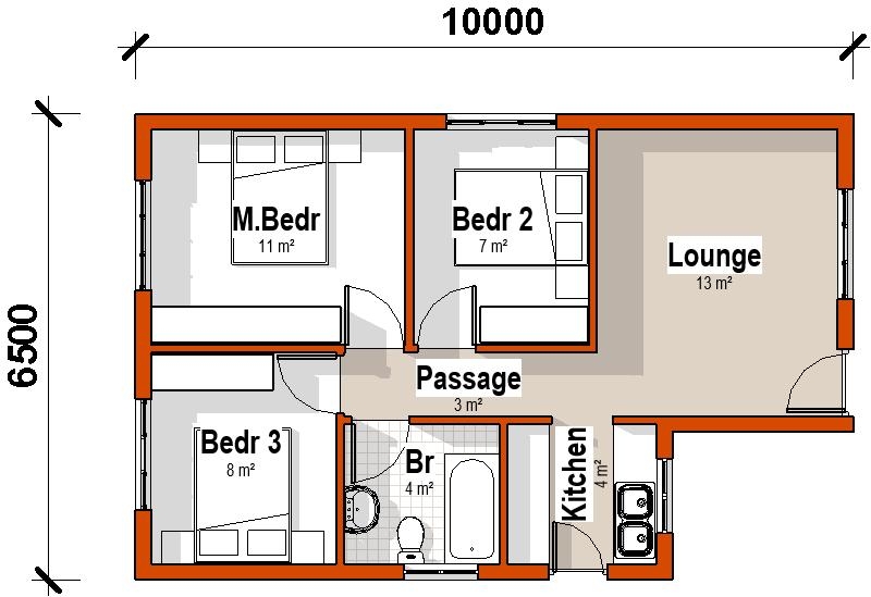 3 Bedroom Small House Design With Floor Plan Floor Roma