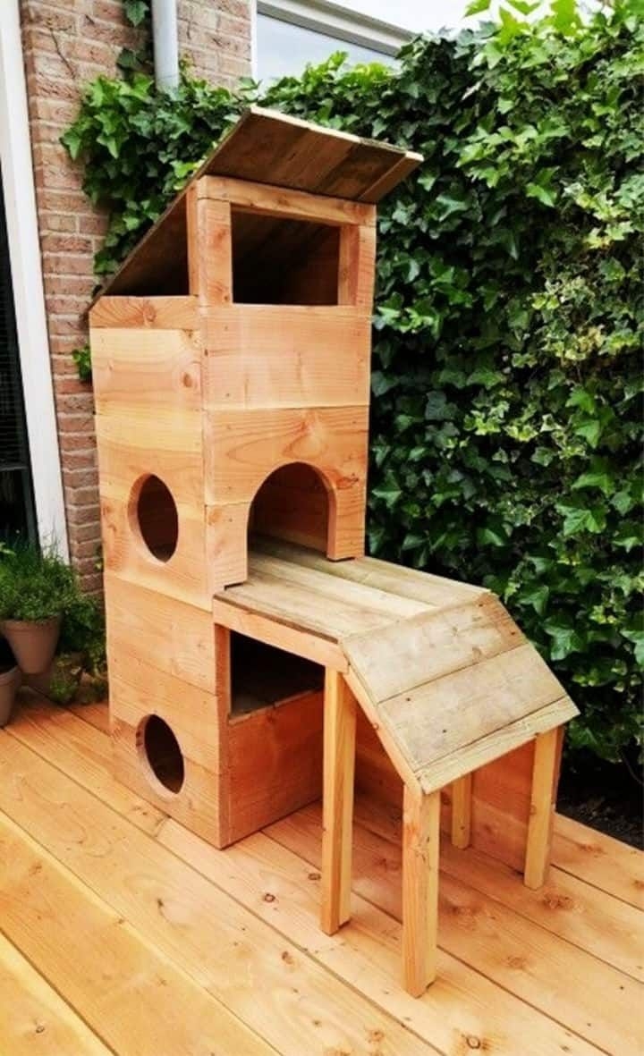 30 Free DIY Outdoor Cat House Plans How To Build Outdoor Cat House 