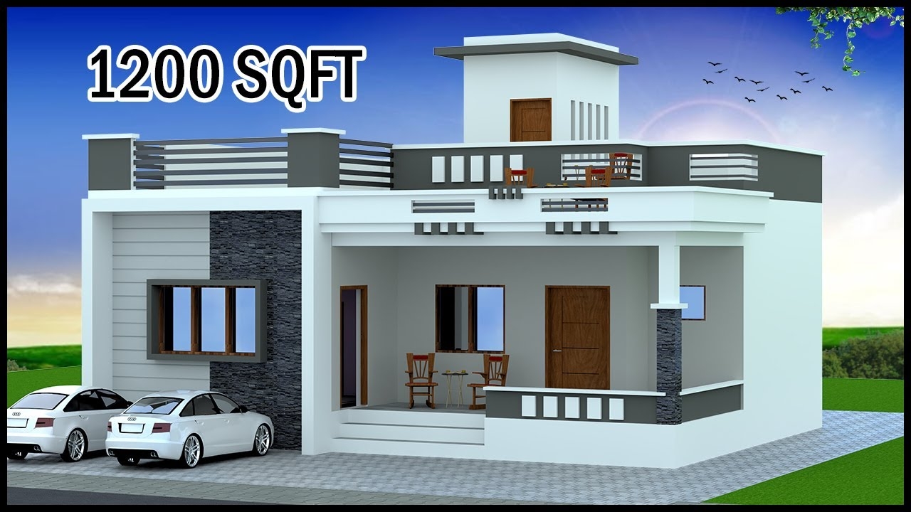 35 0 x35 0 3D House Design With Layout Plan 1200 Sq Ft Home Plan