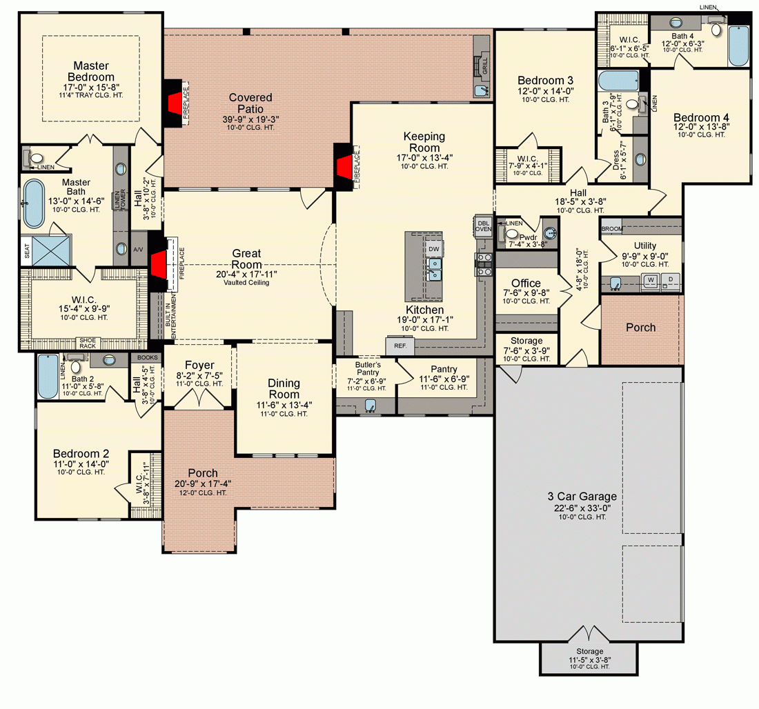 4 Bed 3500 Square Foot New American House Plan 510231WDY 