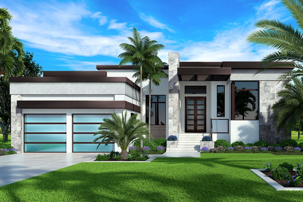 4 Bed Modern Florida Home Plan With Large Family Room 65627BS