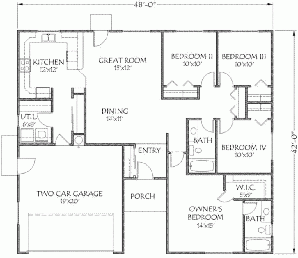 4 Bedroom 1500 Sq Ft House Plans Printable Templates Free