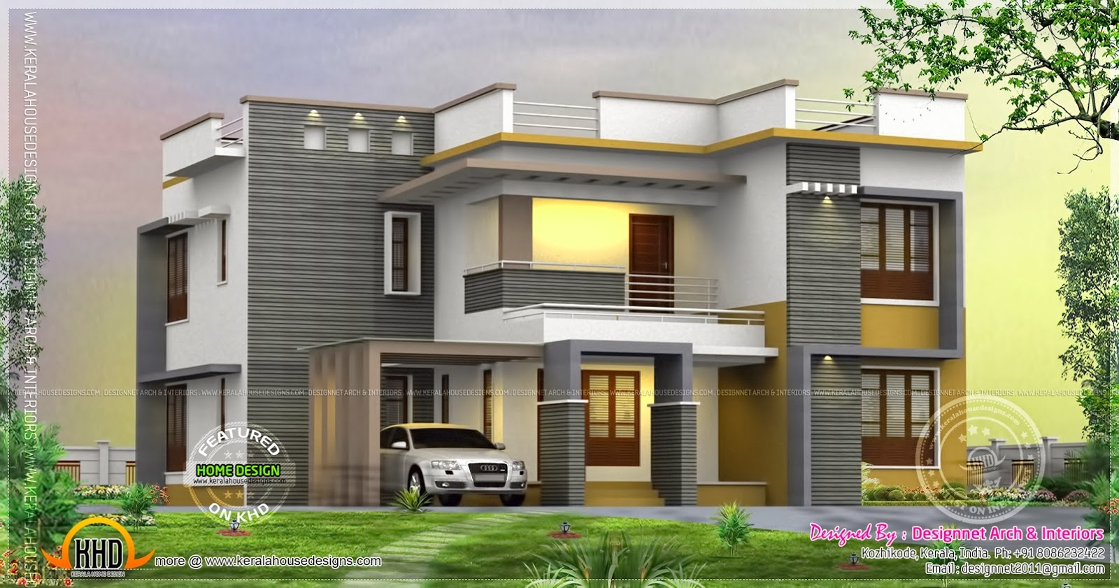 4 Bedroom 2500 Sq ft House Rendering Kerala Home Design And Floor Plans