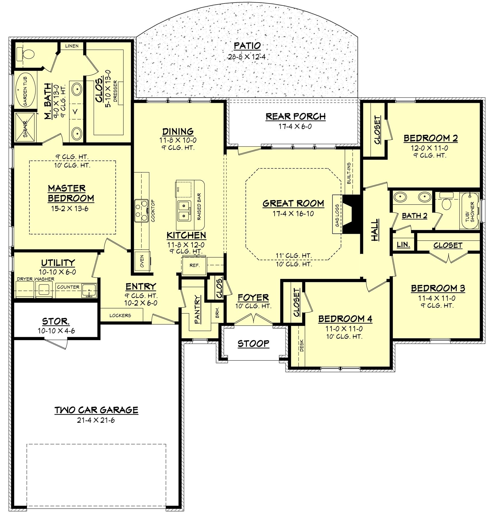 4 Bedroom Floor Plans Ranch