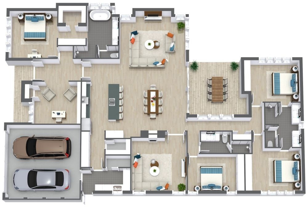 4 Bedroom House Plan Examples