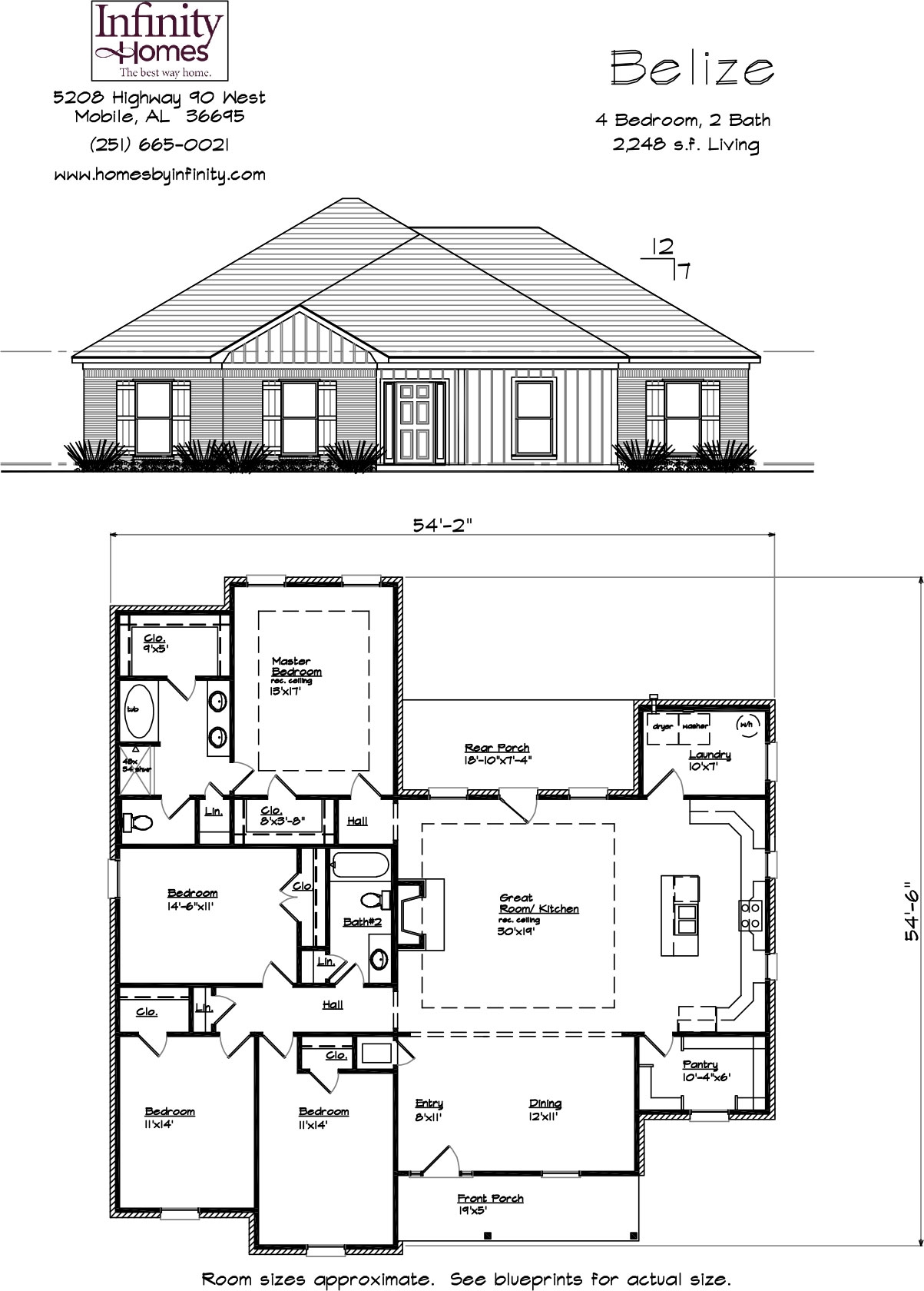 4 Bedroom House Plans Infinity Homes Custom Built Homes In Mobile 