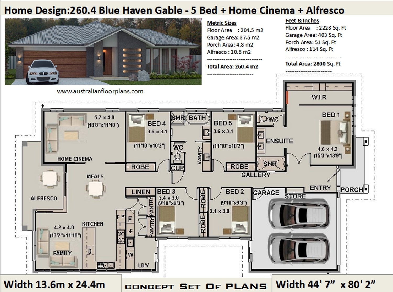 5 Bedroom House Plans Australia 260 4 M2 Or 2800 Sq Feet 5 Bedroom 