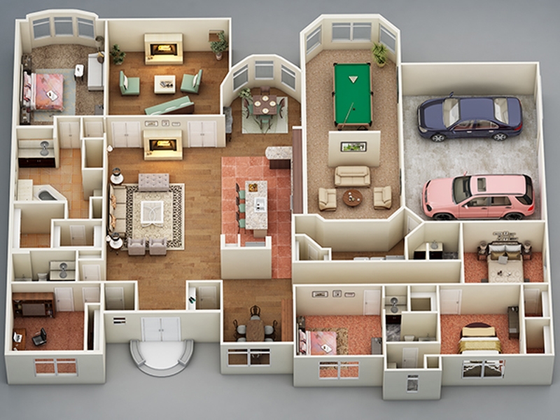 5 Bedroom House Plans Single Story 3D When You Purchase House Plans