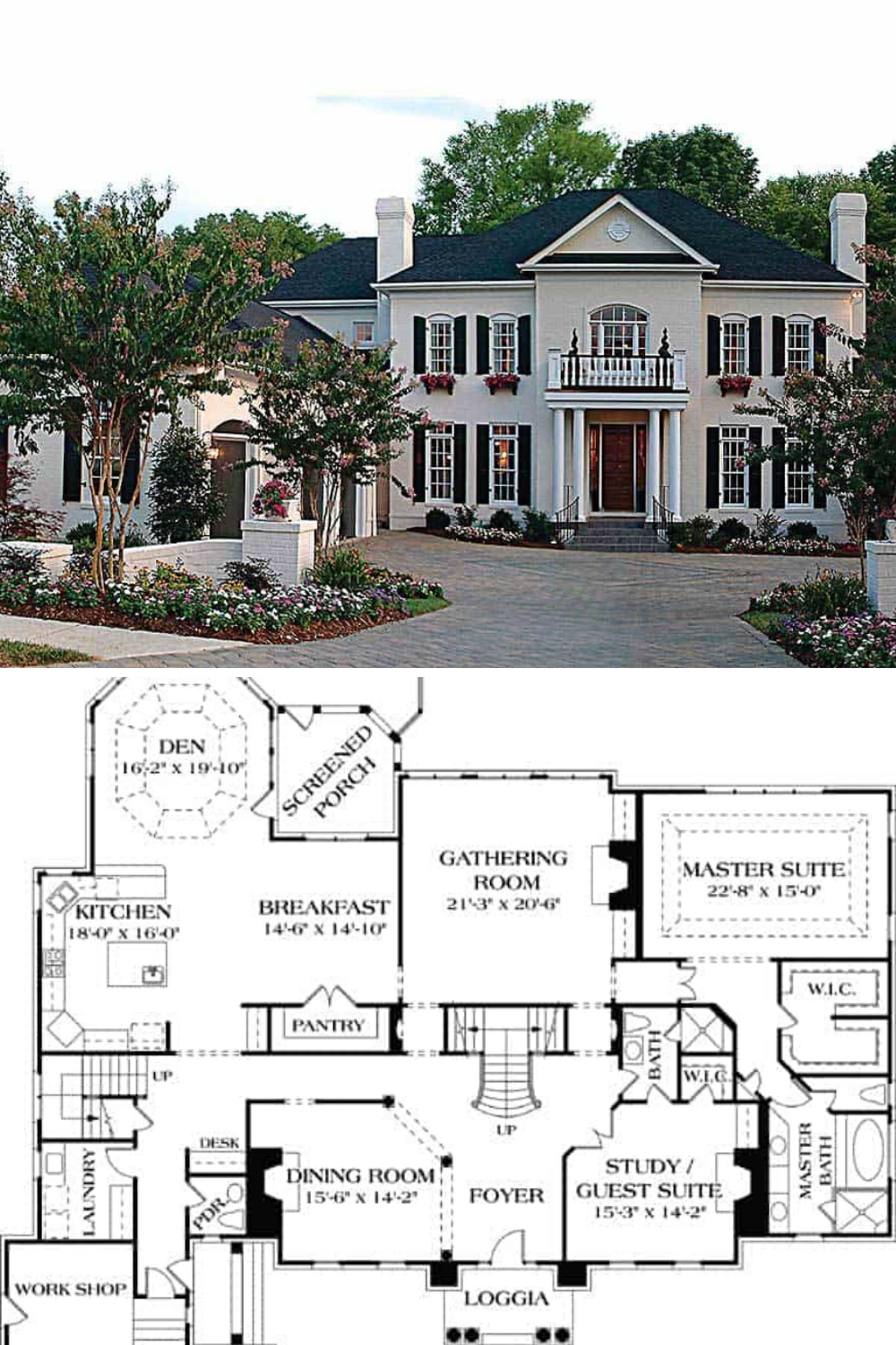 5 Bedroom Two Story Georgian Home With Twin Chimneys Floor Plan Artofit