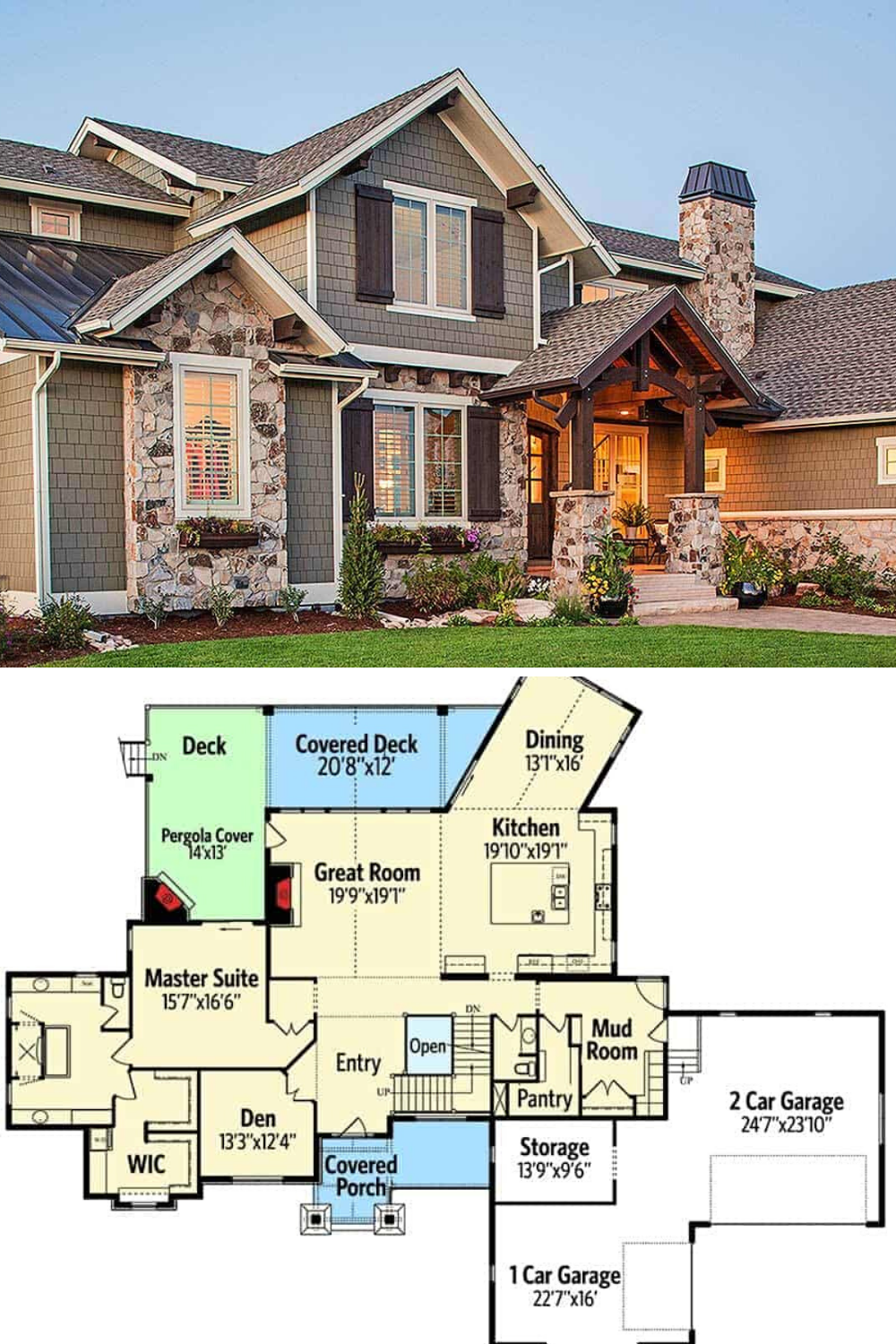 5 Bedroom Two Story Traditional Home With Craftsman Appeal Floor Plan