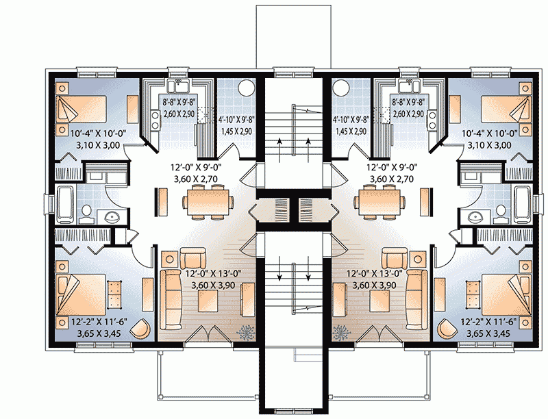 6 Unit Modern Multi Family Home Plan With 900 Sq Ft Units 21603DR