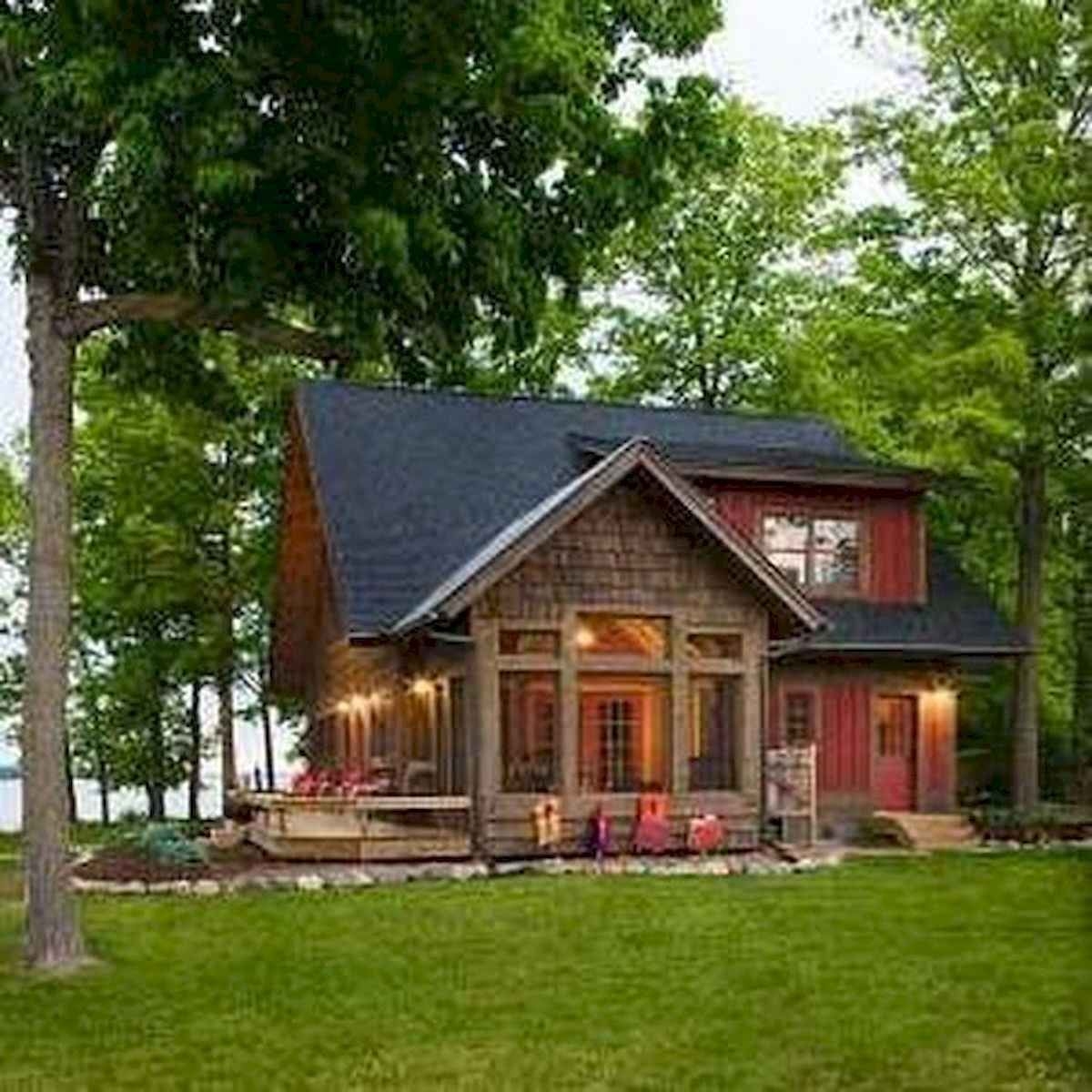 70 Fantastic Small Log Cabin Homes Design Ideas 55 Small Lake 