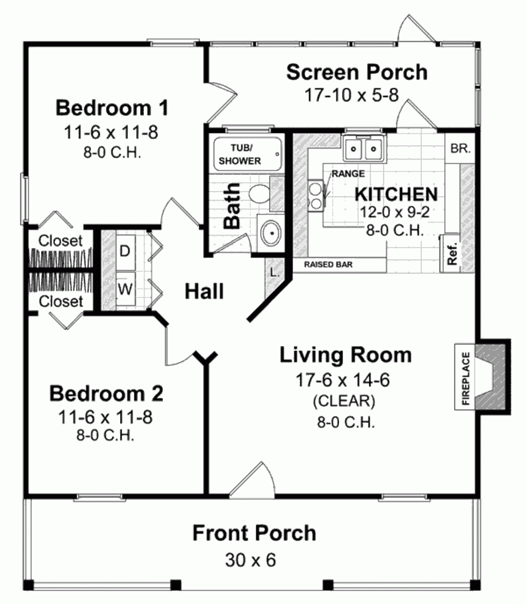 800 Square Foot House Plans 1 Bedroom
