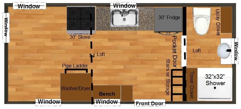 8X20 Tiny House Floor Plans Floorplans click