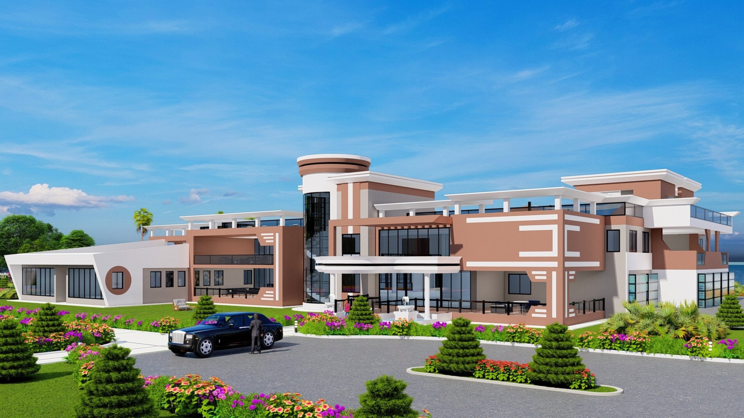 9 Bedroom 9 5 Bath Mansion House Plan Brownwhite Etsy